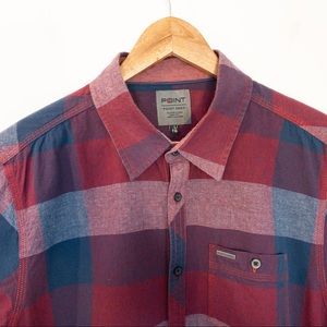 Point Zero Men Size XL Shirt Plaid Black Label